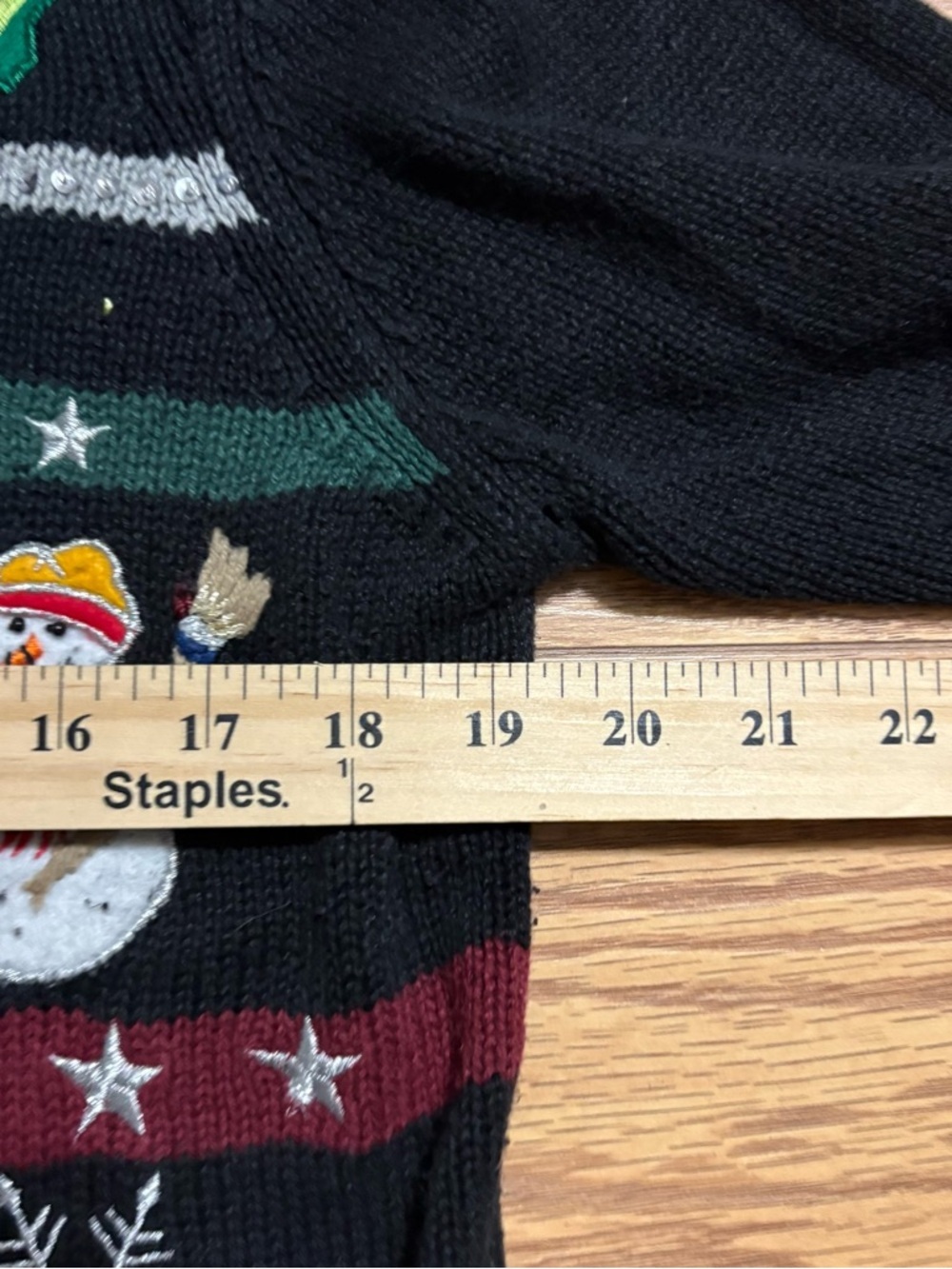 Vintage Christmas Embroidered Beaded Gingerbread Snowman Grannycore Sweater S - Picture 7 of 9